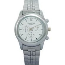 Montres Carlo Mens Chronograph Style White Dial Japanese Quartz S ...