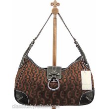 Msrp $72 Etienne Aigner (new York) Espresso Brown Geometric Logo Handbag