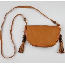 Mstylelab Women Faux Leather Crossbody Purse Camel Mustard