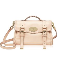 Mulberry Alexa with Woven Trim in Creamy Pink Small Grain Calf Nappa