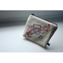 Music Doodles Embroidered Coin Purse