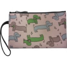 Musical Dachshunds Wristlet Purse