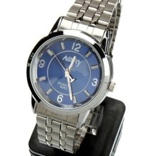 Nary Classics Couple Watch Creative Stainless Steel Band Blue Dial