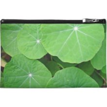 Nasturtium leaves face-on in sunshine Travel Accessory Bags