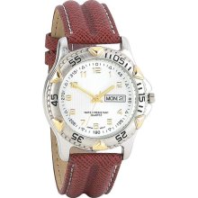 Navarre Men's Japan Quattz Movement Watch Features Date and Brown Ban