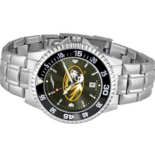 NCAA University of Missouri Mens Stainless Watch COMPM-AC-MOT - DEALER