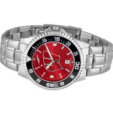 NCAA University of Wisconsin Mens Stainless Watch COMPM-AC-WIB - DEALER