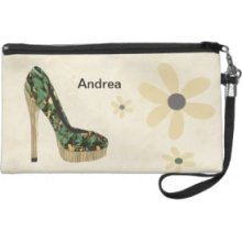 New age fashion stiletto. Autumn leaves design Wristlet Purses