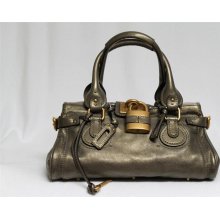 New Chloe Paddington Lock Metallic Bronze Leather Bag MSRP $2200