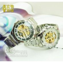 New Hollow Figure Carved Automatic Mechanical Wrist Watch For Men