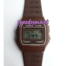 New Style Casio F 91 W Chocolate Digital Sport Watch