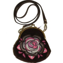 Nica Jill Crossbody Brown Velvet Pouch Evening Bag