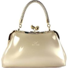 Nice Bright Beautiful Womenâ€™s Bag Leather Hard Handbag Evening Bag White