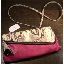 Nicenwt Jessica Simpson Crossbody Handbag Bag Magenta Pink & Alligator Msrp $58