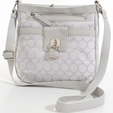 Nine West 9 Jacquard Medium CrossBody White/Grey- White Light Grey/Mist Grey