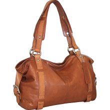 Nino Bossi Top Zip Satchel Cognac