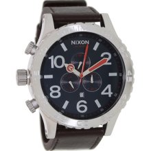 Nixon Men's 51-30 A124879-00 Brown Leather Quartz Watch with Blue Dial