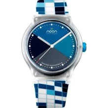 Noon Copenhagen Mens The Changer 33 Analog Plastic Watch - Multicolor Rubber Strap - Blue Dial - 33-042