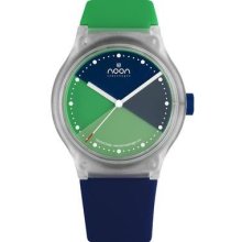 Noon Copenhagen Unisex Turning Disc Analog Plastic Watch - Two-tone Rubber Strap - Multicolor Dial - 33-066DS7