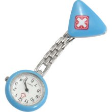 Nurse Nursing Blue Triangle Designing Pocket Safety Clip Brooch Watch