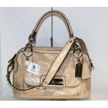 NWT Coach Kristin Crocodile Embossed Double Zip Satchel 17084