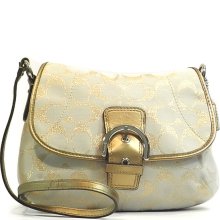 NWT Coach Soho Sign Multi Flap Crossbody Bag in Khaki Gold/Gold F 47007