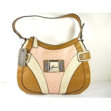 Nwt100% Authentic Guess Russell Multi Neutral Leather Hobo Shoulderbag Purse