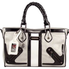 Oakland Raiders Suite Team by Nikki Chu Moto Satchel Handbag Little Earth