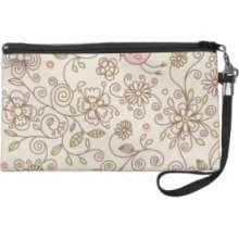 Off White Floral Bagettes Bag Wristlets