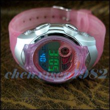 Ohsen Color Changable Led Light Sport Digital Pink Girl Boy Child Quartz Watch