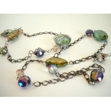 OOAK Wire Wrapped Crystal Necklace by Debbie Renee