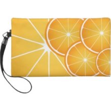 Orange fruit wristlet