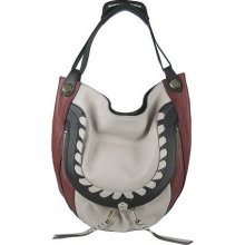 orYANY Leather Cassie Hobo with Front Pouch & Braided Detail - Bone Multi - One Size