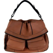 orYANY Leather Katie Flap Front Hobo Bag - Cognac - One Size