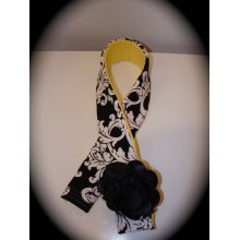 Padded Camera Strap Cover - Black and White and Yellow