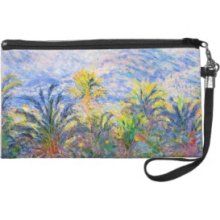 Palm Trees at Bordighera Claude Monet Wristlet Purse