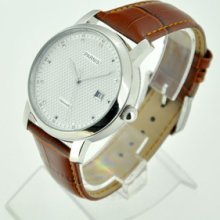 Parnis 43mm White Dial Silver Number Automatic Watch X132