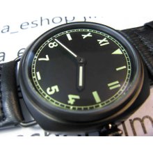 Parnis 45mm Pvd Black California Watch Handwinding 6497