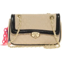 Paul's Boutique Emily Quilted Handbag Beige snaketrim