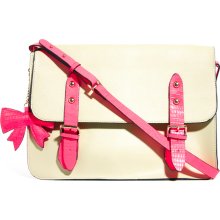 Paul's Boutique Scarlet Leather Satchel Nude/neon pink