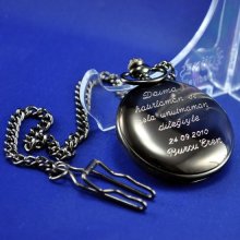 Personalized Silver Pocket Watch with custom writing