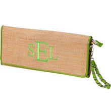 Personalized Straw Wristlet~Lime