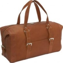 Piel Leather 2827 Satchel With Buckles - Saddle