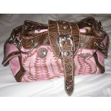 Pink and Brown Western Purse