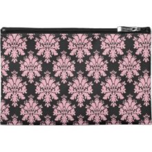 Pink Damask Pattern Travel Accessory bag