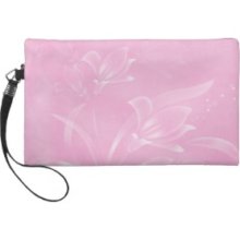 Pink Flowers Wristlet