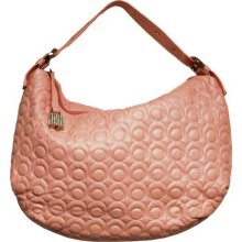 Pink Quilted Hobo Shoulder Handbag Rhinestone Lock (HB01392)