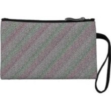 Pink, Rose & Green Textured Diagonal Stripe Wristlets