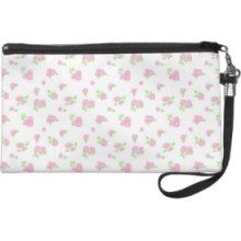 Pink roses Wristlet Clutches