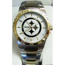 Pittsburgh Steelers Watch Mens Game Time Executive Gold Logo Nfl-exe-pit